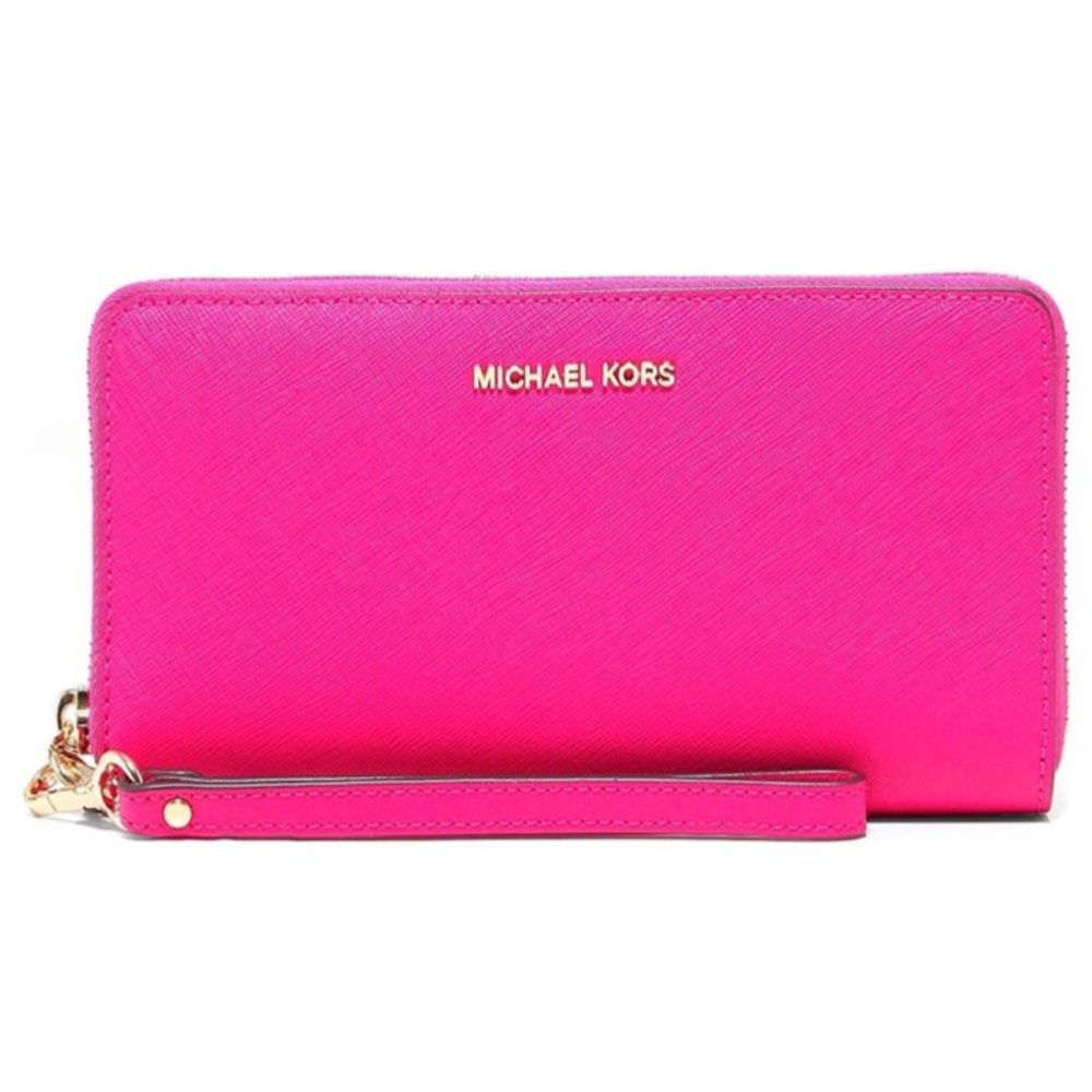 Jet Set Travel Leather Continental Wristlet